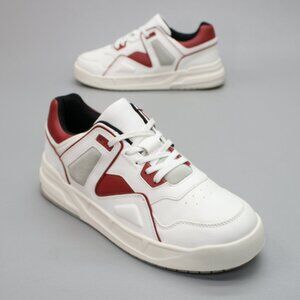 Zara Men's 8 Deportivo Shoes Z2 Trainers White & Red Retro Multi Shoes Sneakers